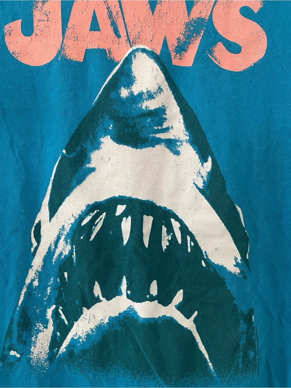 Jaws Graphic Short Sleeve Tee - Teal with Pink Print - Picture 2 of 6